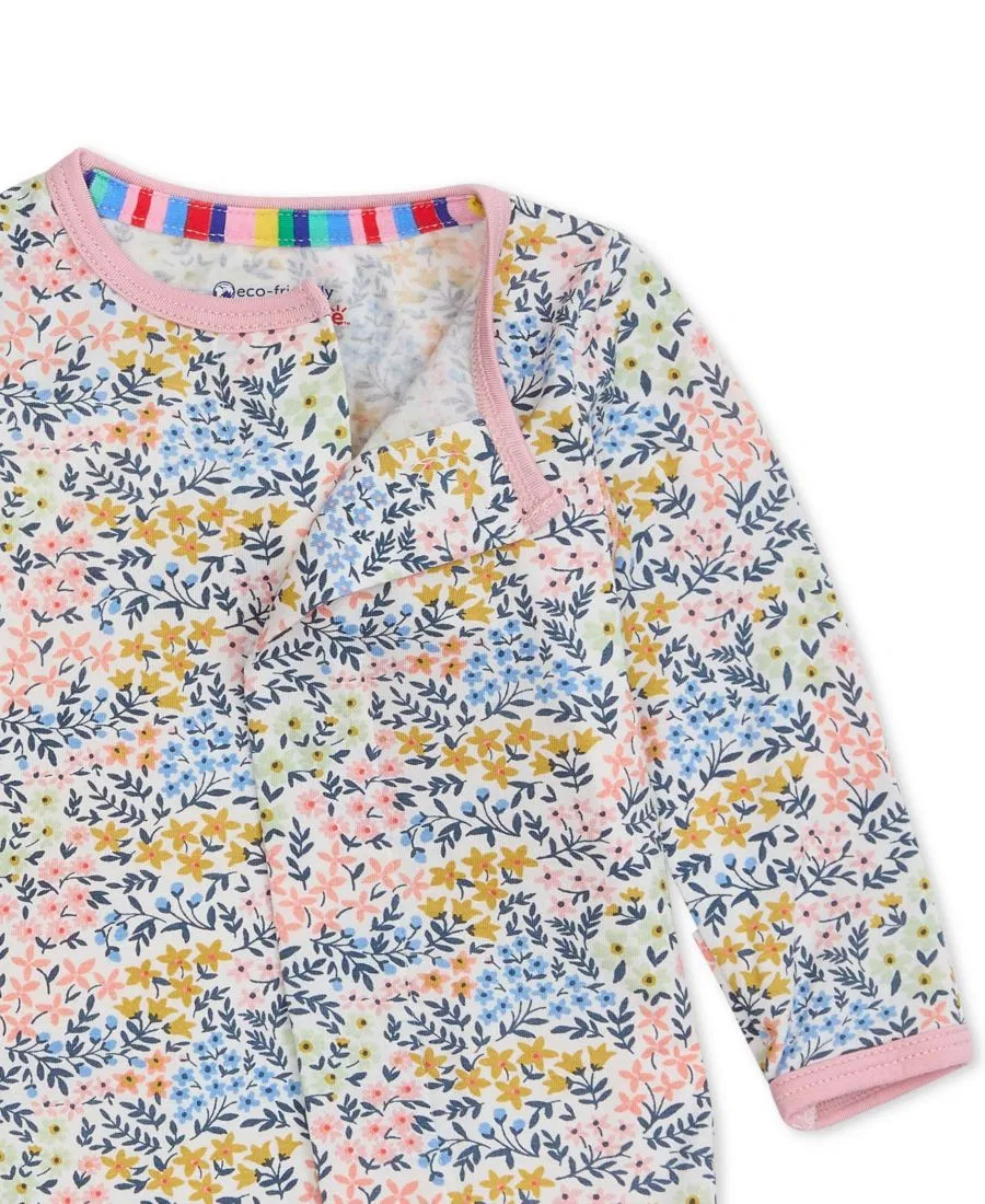 Боди-комбинезон с длинным рукавом с рюшами Chelsea Ruffle Magnetic Me, Pink Floral — фото 3