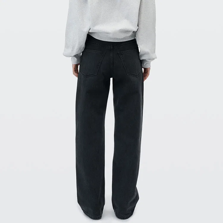 Женские джинсы с широкой штаниной Faded Black Alexander Wang, Faded Black — фото 4