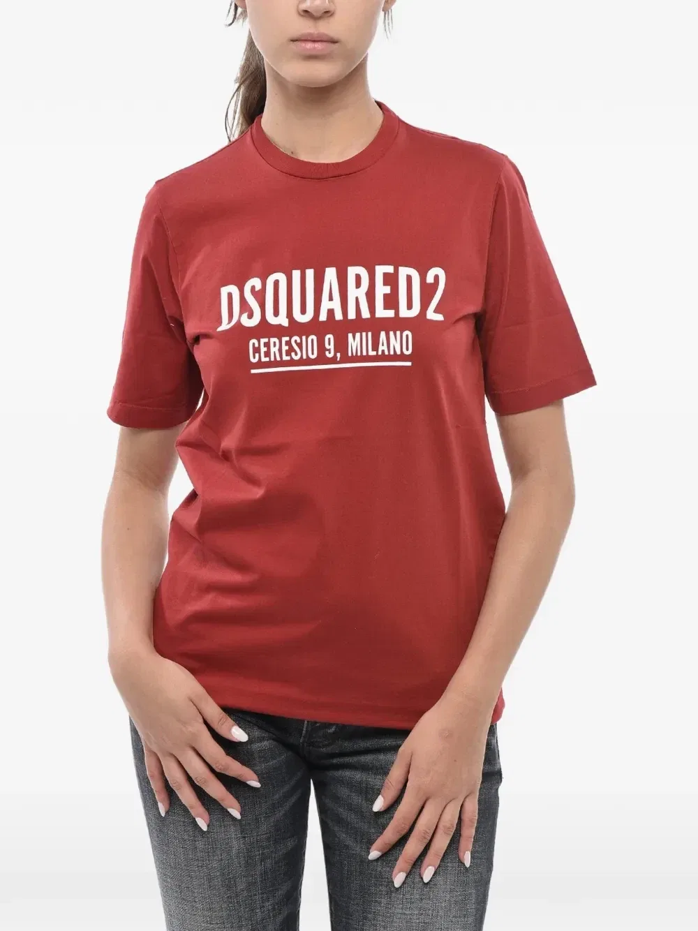 Футболка с круглым вырезом и логотипом Dsquared2, красный