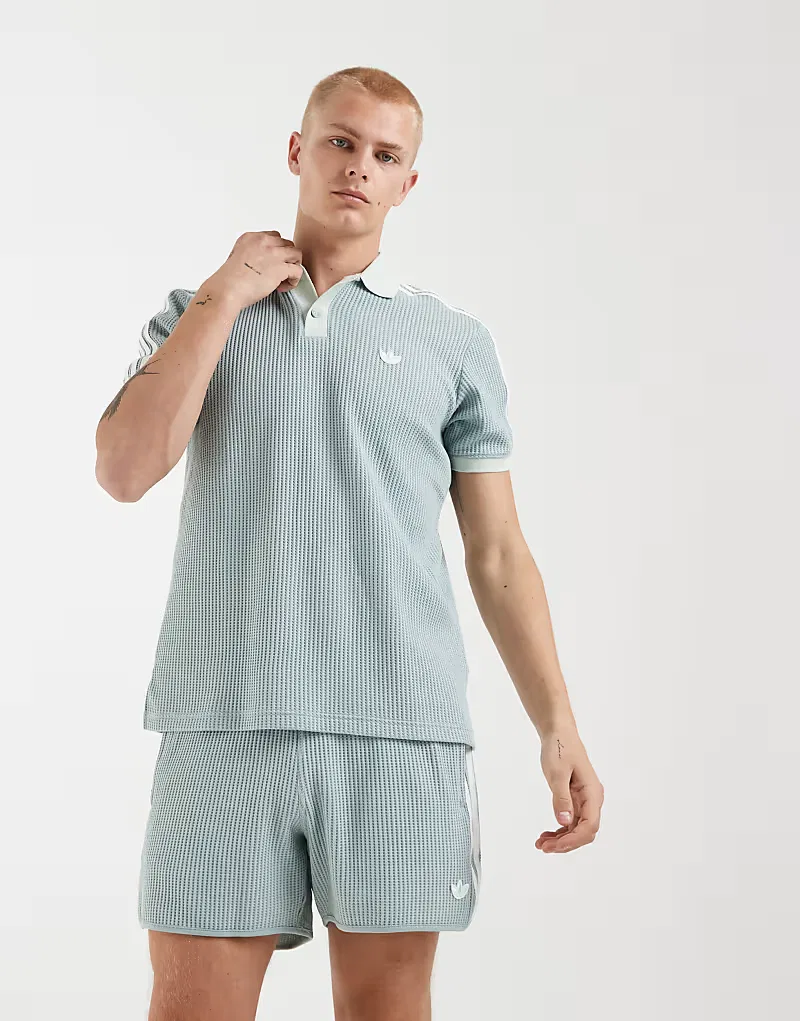 Спортивные шорты Adidas Originals с вафельной текстурой, шалфейно-зеленый — фото 2