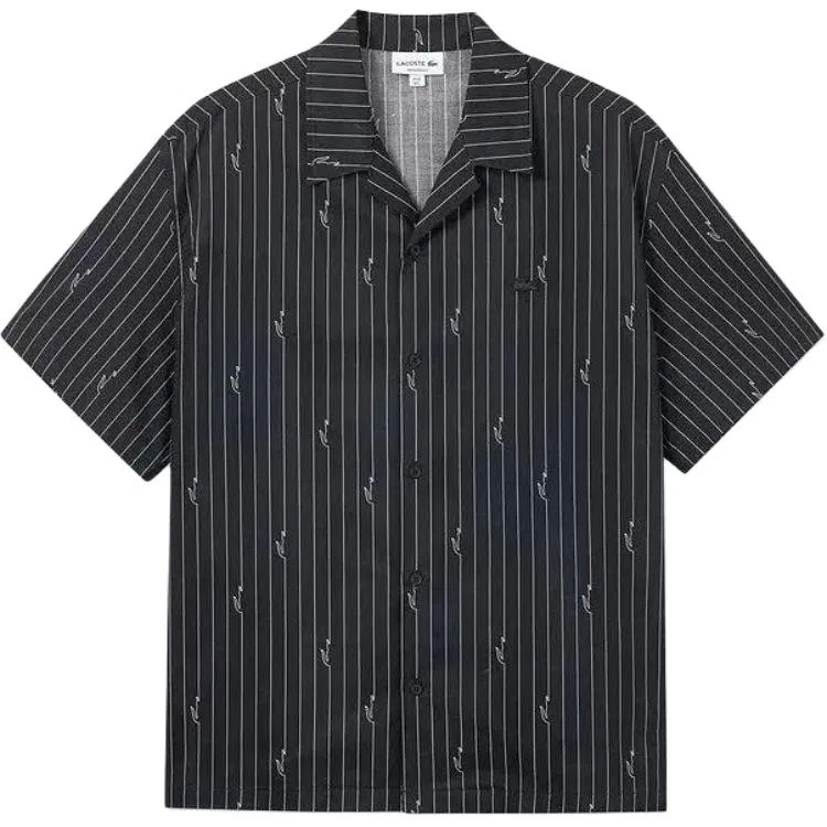 Рубашка поло с полосками LACOSTE, Black/White Stripes