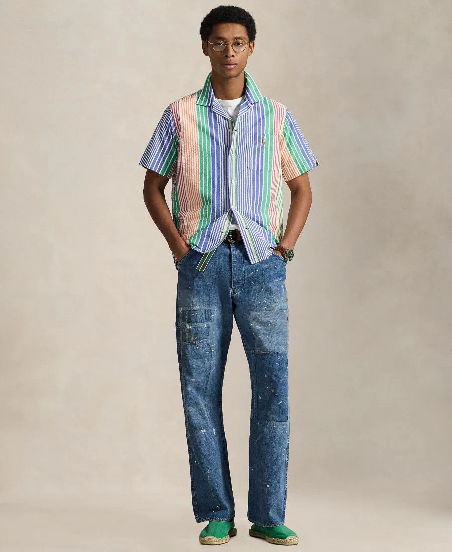 Рубашка классического кроя из сисака с коротким рукавом, модель RL Prepster Polo Ralph Lauren, Harbour Island Run On — фото 4