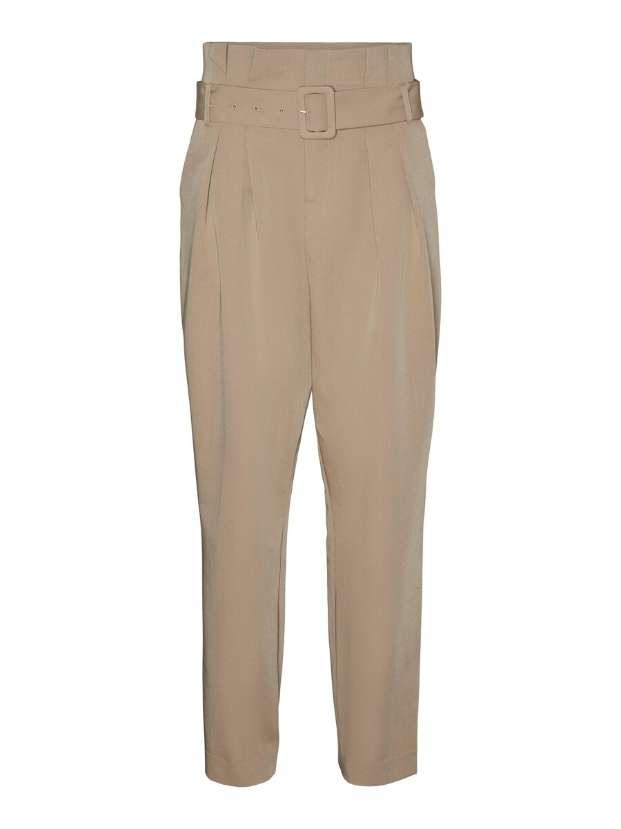 

Брюки со складками спереди VERO MODA Tapered Pleat-Front Pants, темно-бежевый