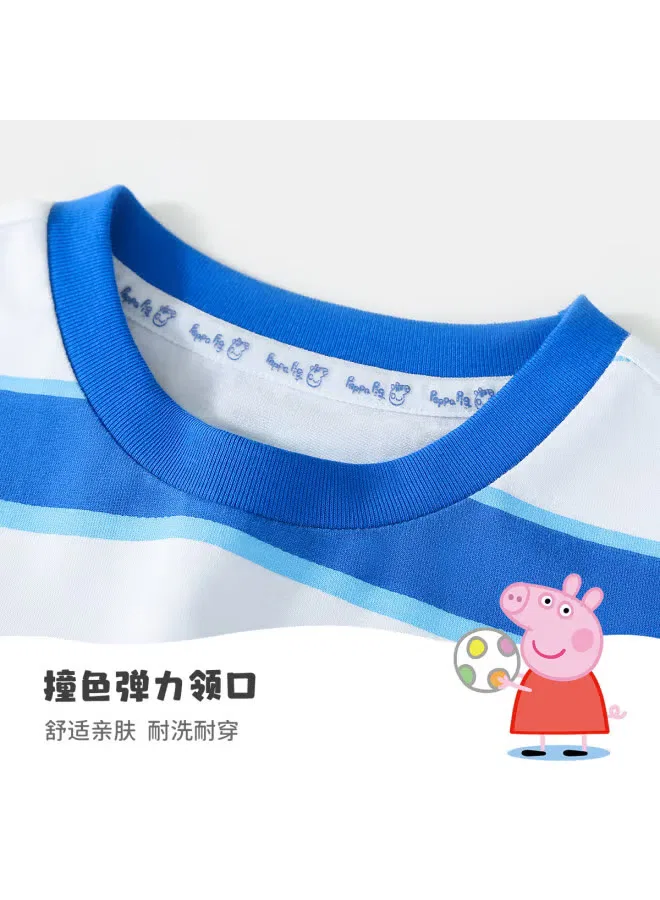 Футболка с коротким рукавом с полосками Peppa Pig, синий — фото 4