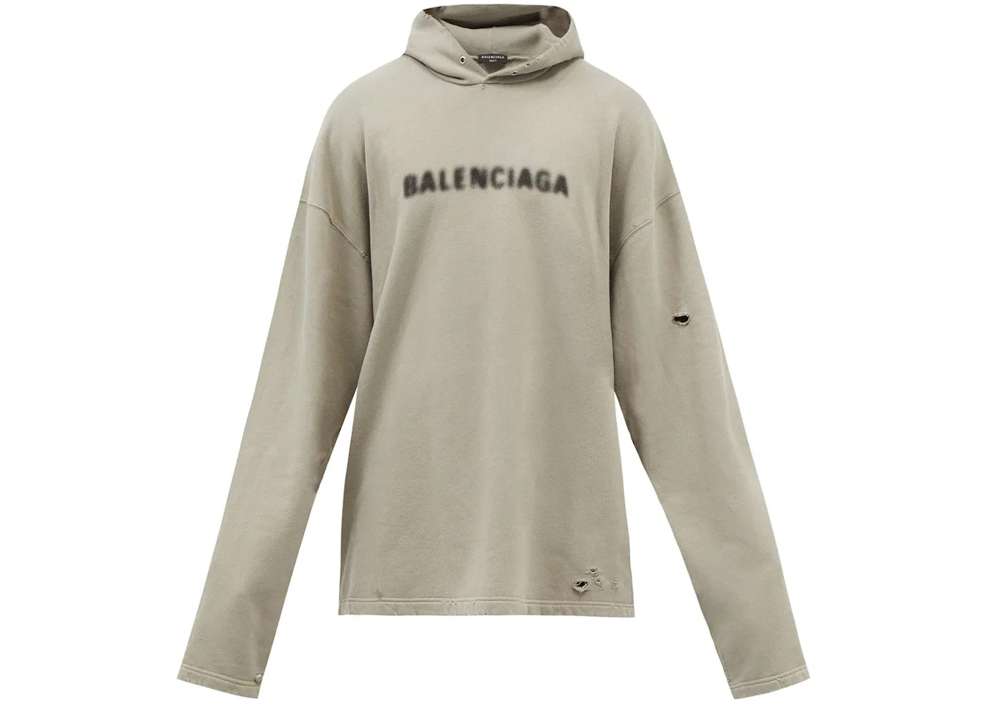 Унисекс худи с принтом Distressed Blurry Logo Balenciaga, Grey