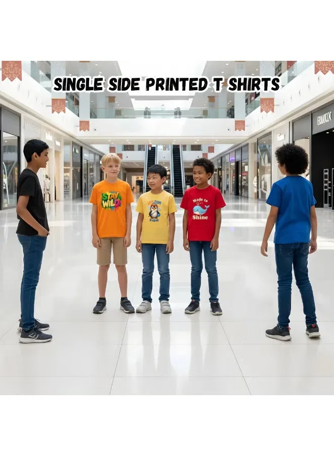Комплект футболок с принтом для мальчиков, 5 шт, Printshop4Me, комбо 3 — фото 4