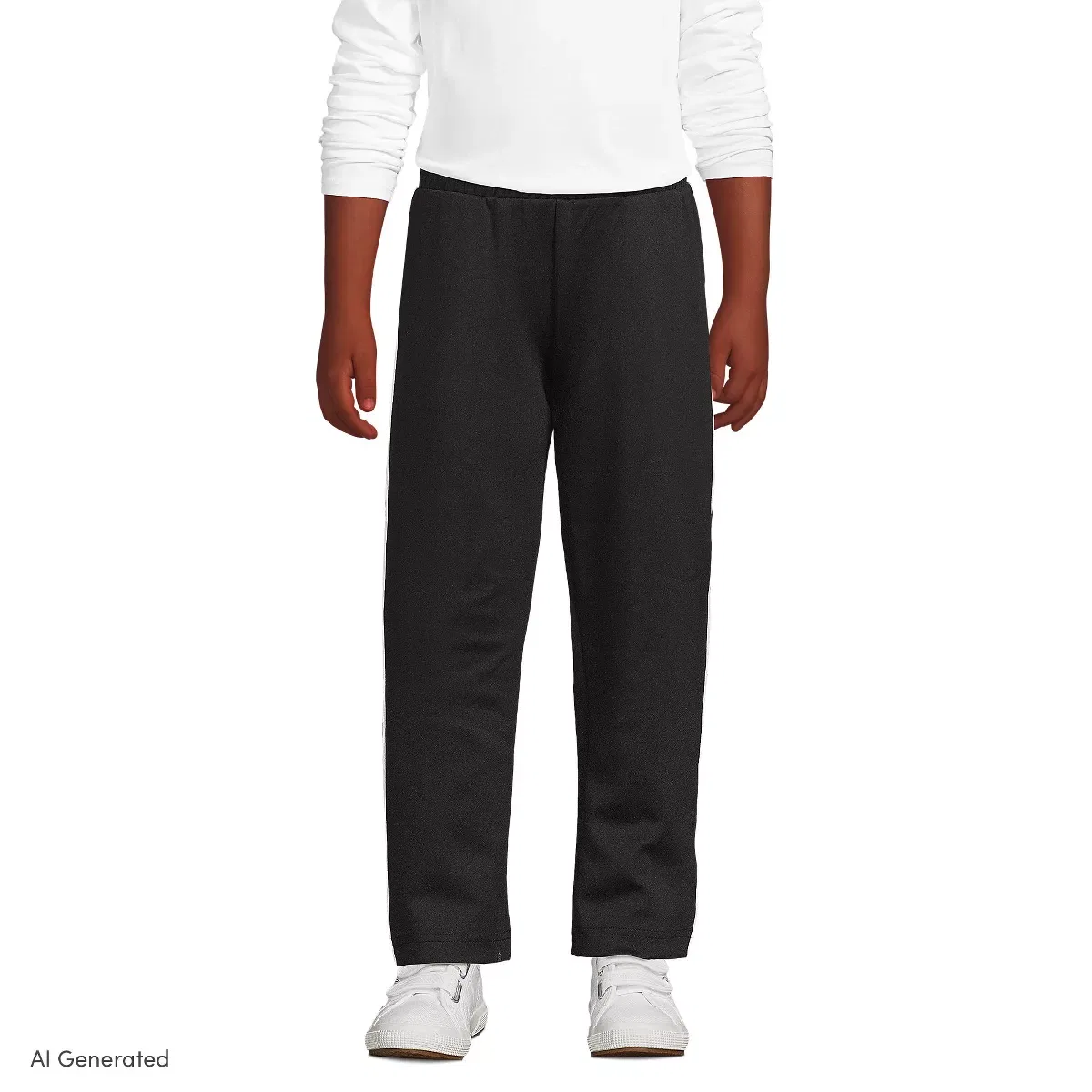 Детские брюки для девочек с защитой от запаха Coed Active Performance Track Pants Lands' End, Black