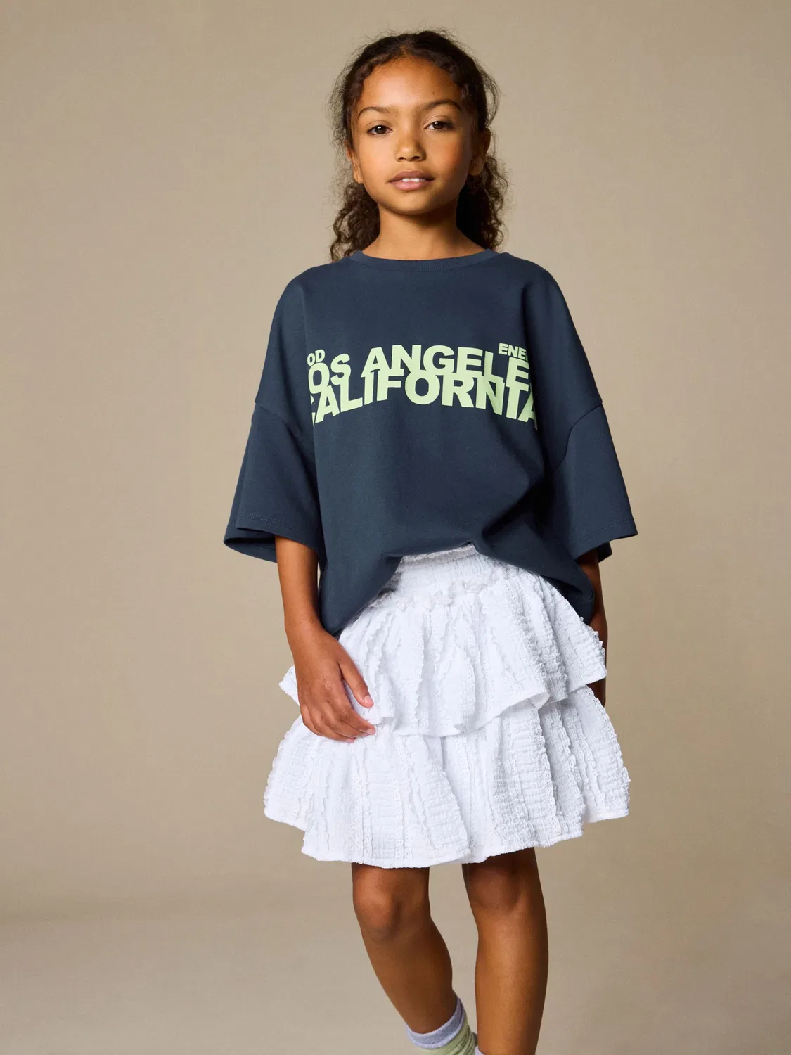 Юбка многоярусная White Crinkle Tiered Skirt Next, белый