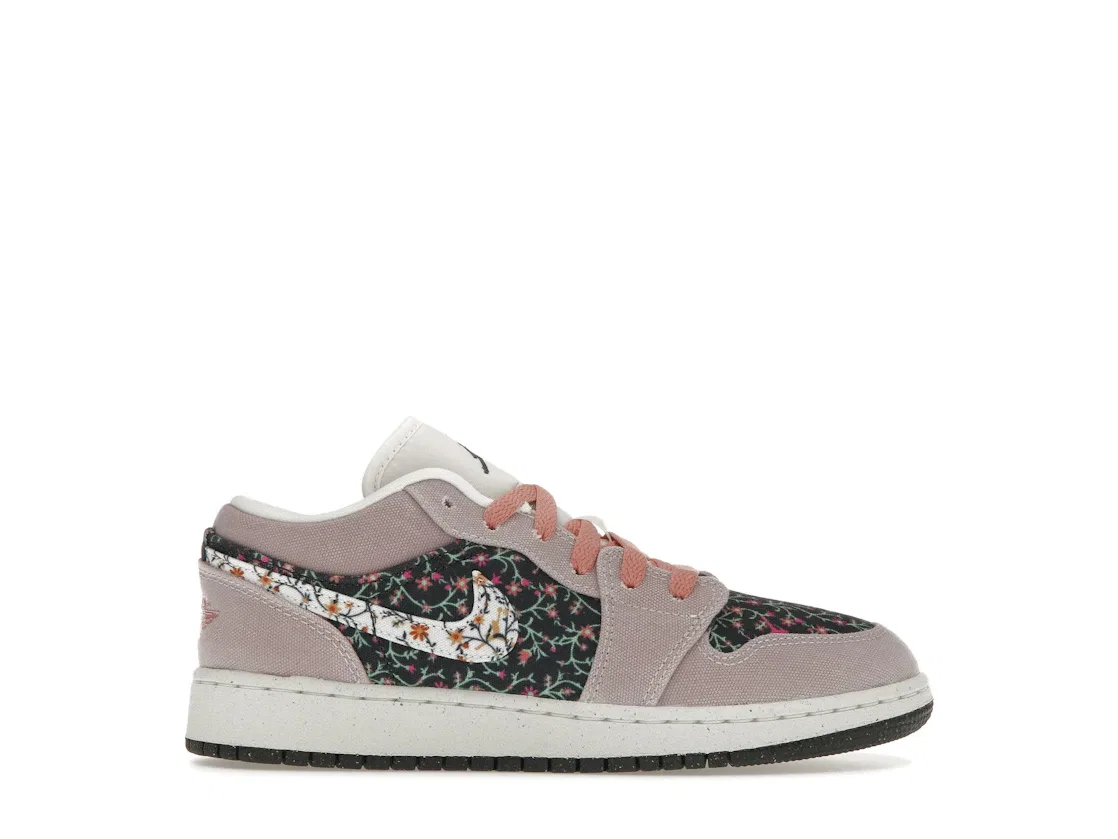 Детские кроссовки Lifestyle с принтом Jordan 1 Low SE Jordan, Platinum Violet/Anthracite/Red Stardust/Sail