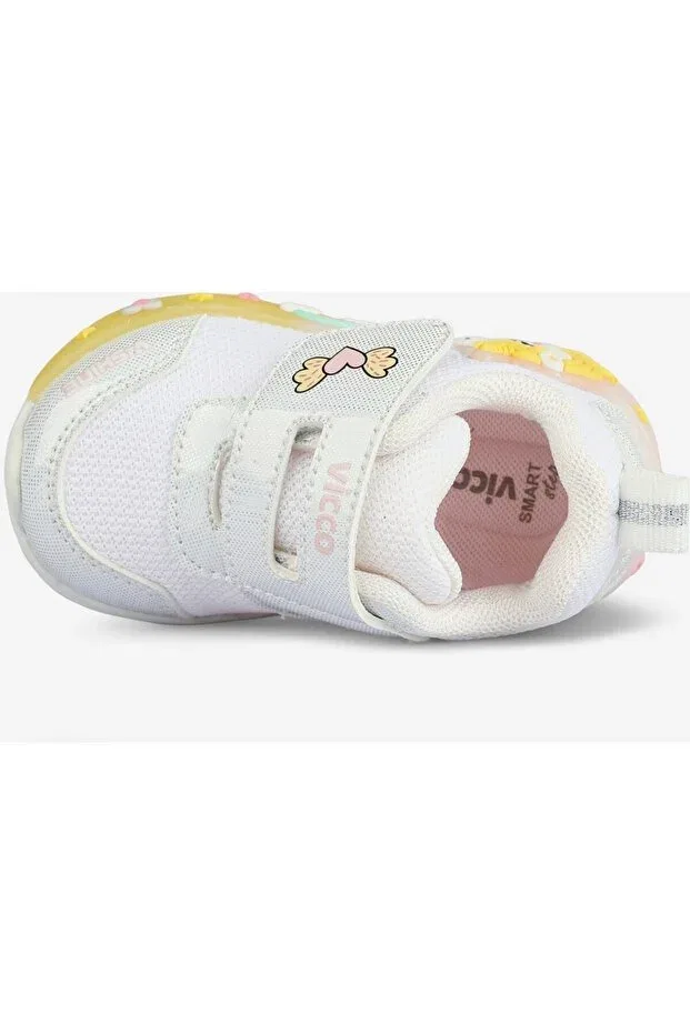 Детские кроссовки для девочек текстильные Vicco, White — фото 3