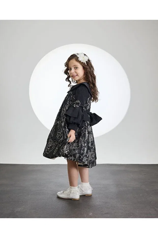 Детское платье с длинным рукавом Miss Lorin Kids, Black — фото 4
