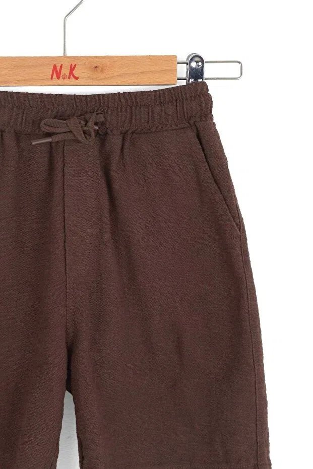 Детские шорты для мальчиков на резинке с завязками Nk Kids, Brown — фото 2
