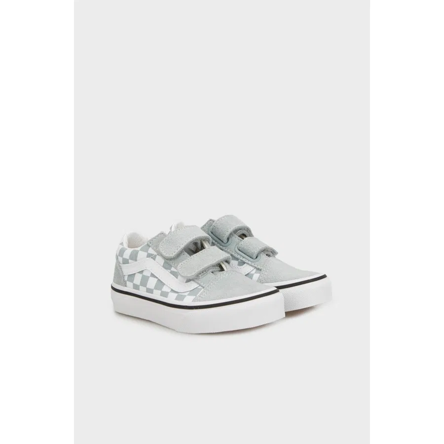 Кеды Vans Old Skool V Kareli Süet Sneaker, Кремовый/Светло-зеленый — фото 2