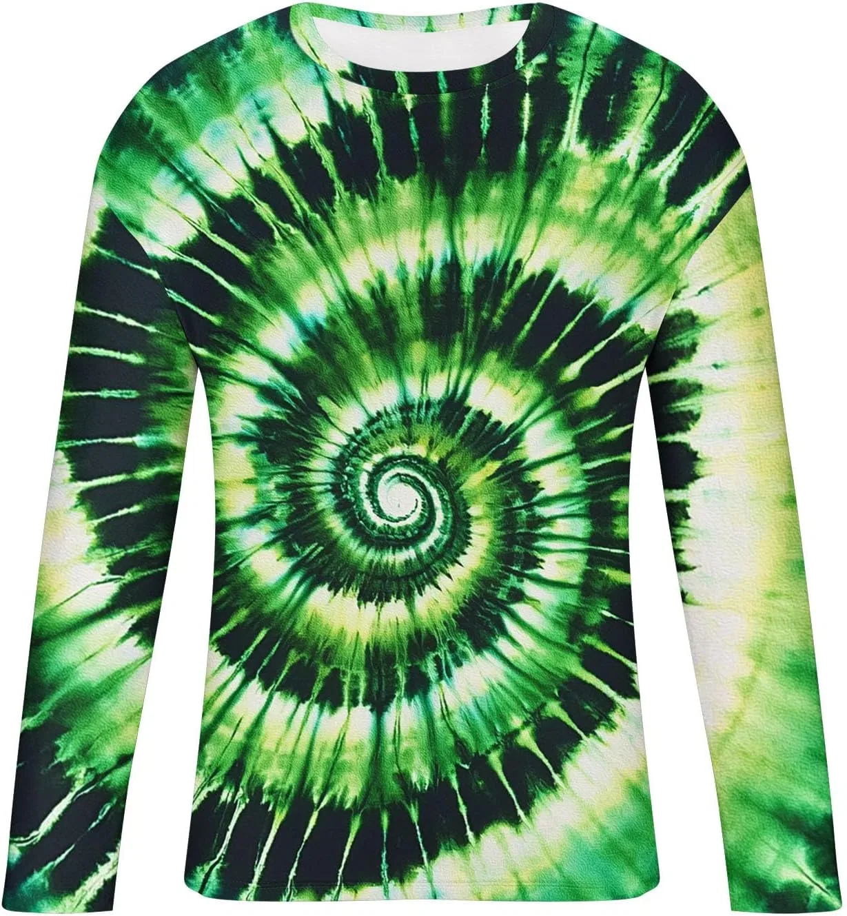 Мужская футболка с длинным рукавом с принтом Tie Dye, Green — фото 3