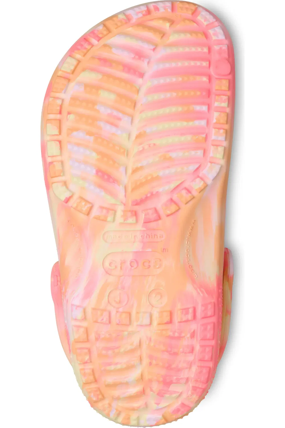 Клоги детские дышащие Marbled CROCS, Guava/Multi — фото 4