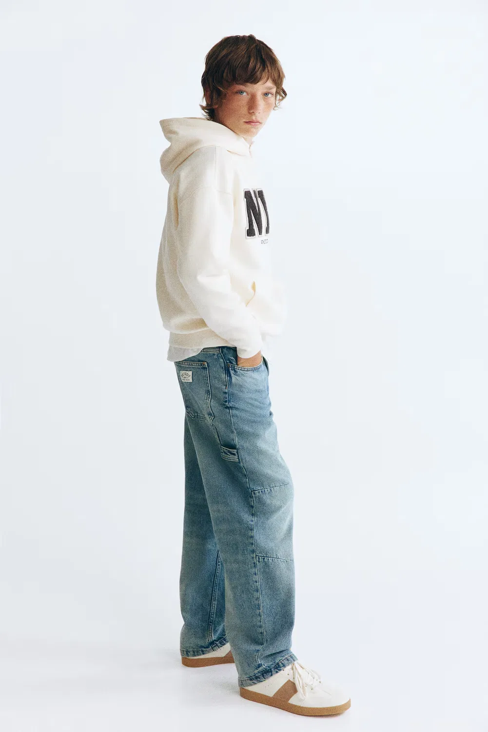 Свободные рабочие джинсы H&M, Ausgewaschenes Denimblau — фото 2