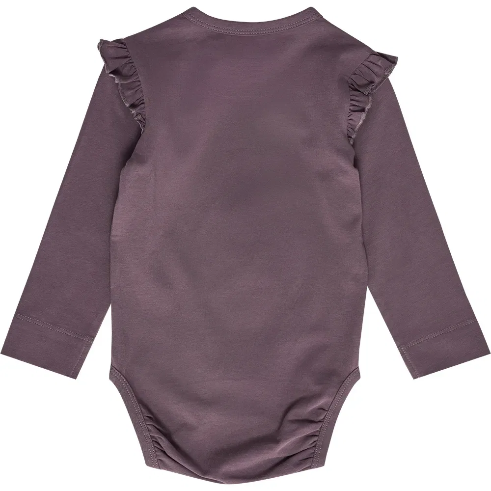 Детское боди для девочек с длинным рукавом Mini Frill Hummel, Purple — фото 2