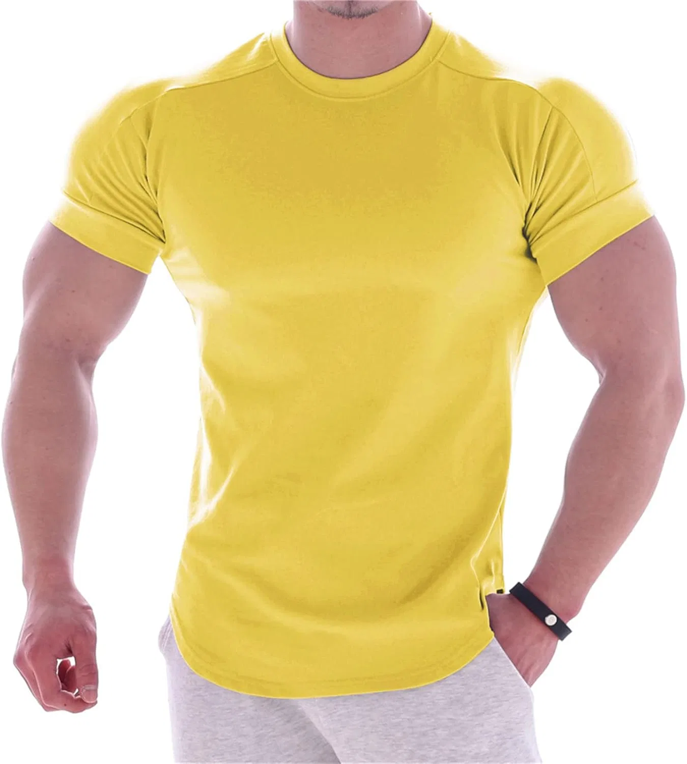 Мужское тактическое компрессионное топ-футболка, Yellow — фото 2