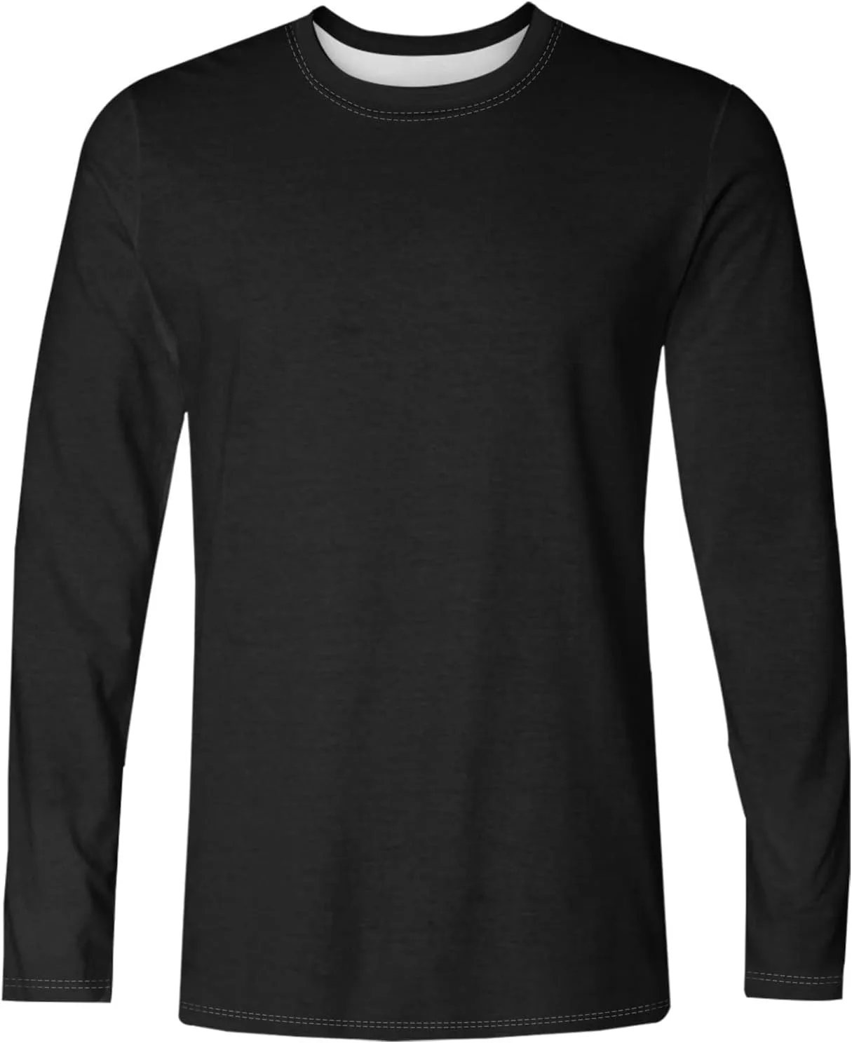Мужская футболка с длинным рукавом Casual Lightweight Crew Neck Pullover Plus Size — фото 2