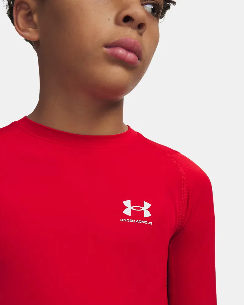 Лонгслив ультралегкий влагоотводящий HeatGear Armour UnderArmour, Red/White — фото 3