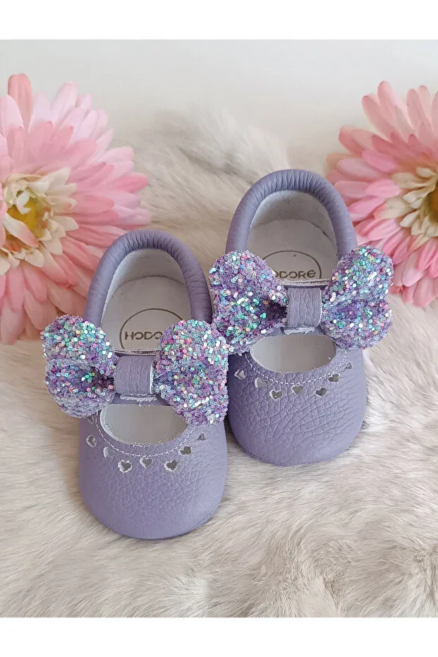 Детские мокасины для девочек из натуральной кожи Alice stoned lilac Hodore, Stony Lilac