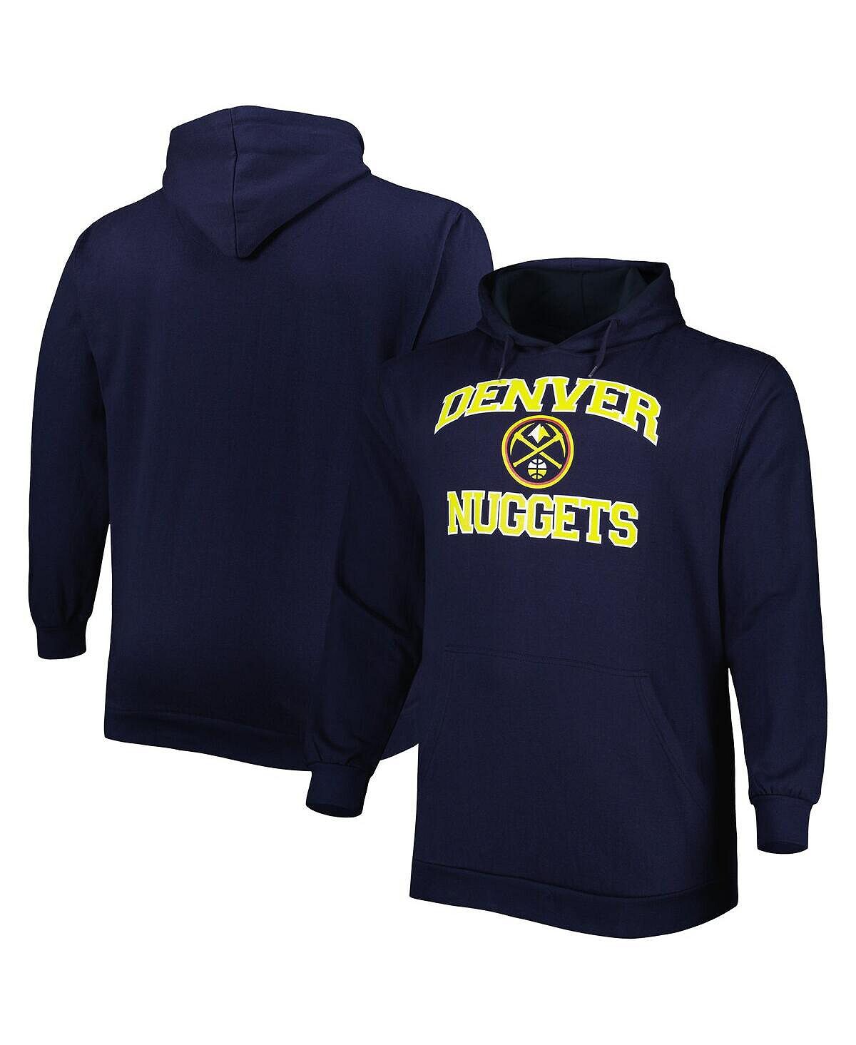 

Мужская темно-синяя толстовка с капюшоном denver nuggets big and tall heart and soul Profile, синий