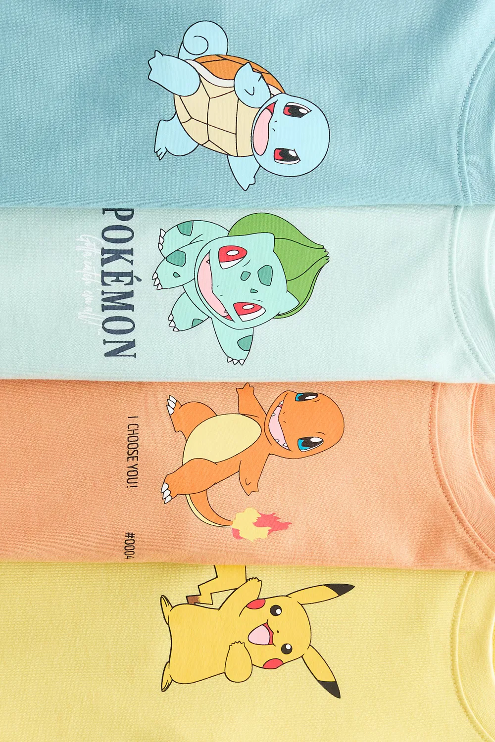 Набор из 4 футболок с принтами H&M, Gelb/Pokémon — фото 2