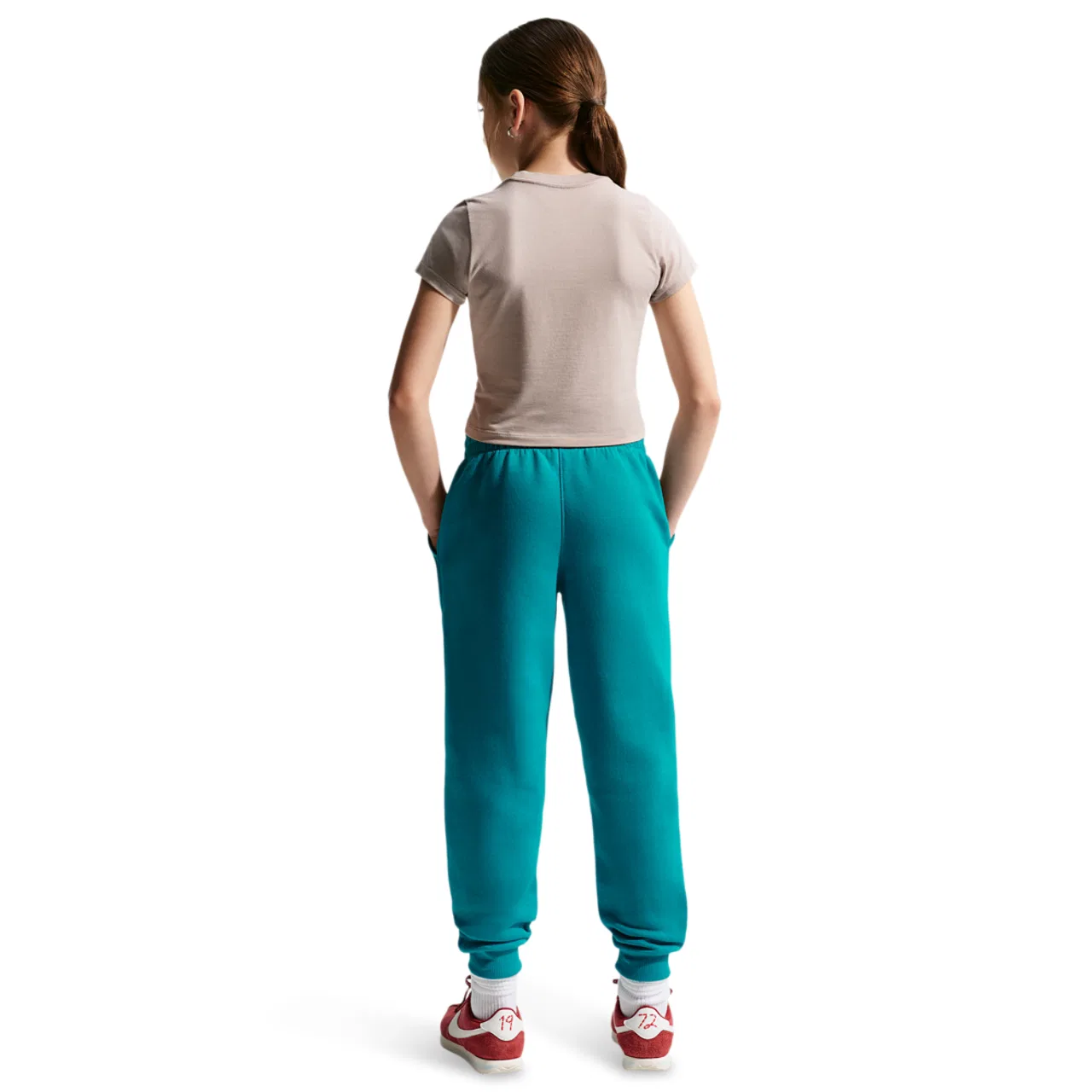 Детские спортивные штаны для мальчиков из футера с принтом Nike NSW Club LBR Fleece Joggers Nike, Energy White — фото 2