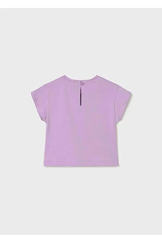Детская футболка с принтом Summer Baby Girl Printed Tshirt Mayoral, Lilac — фото 2