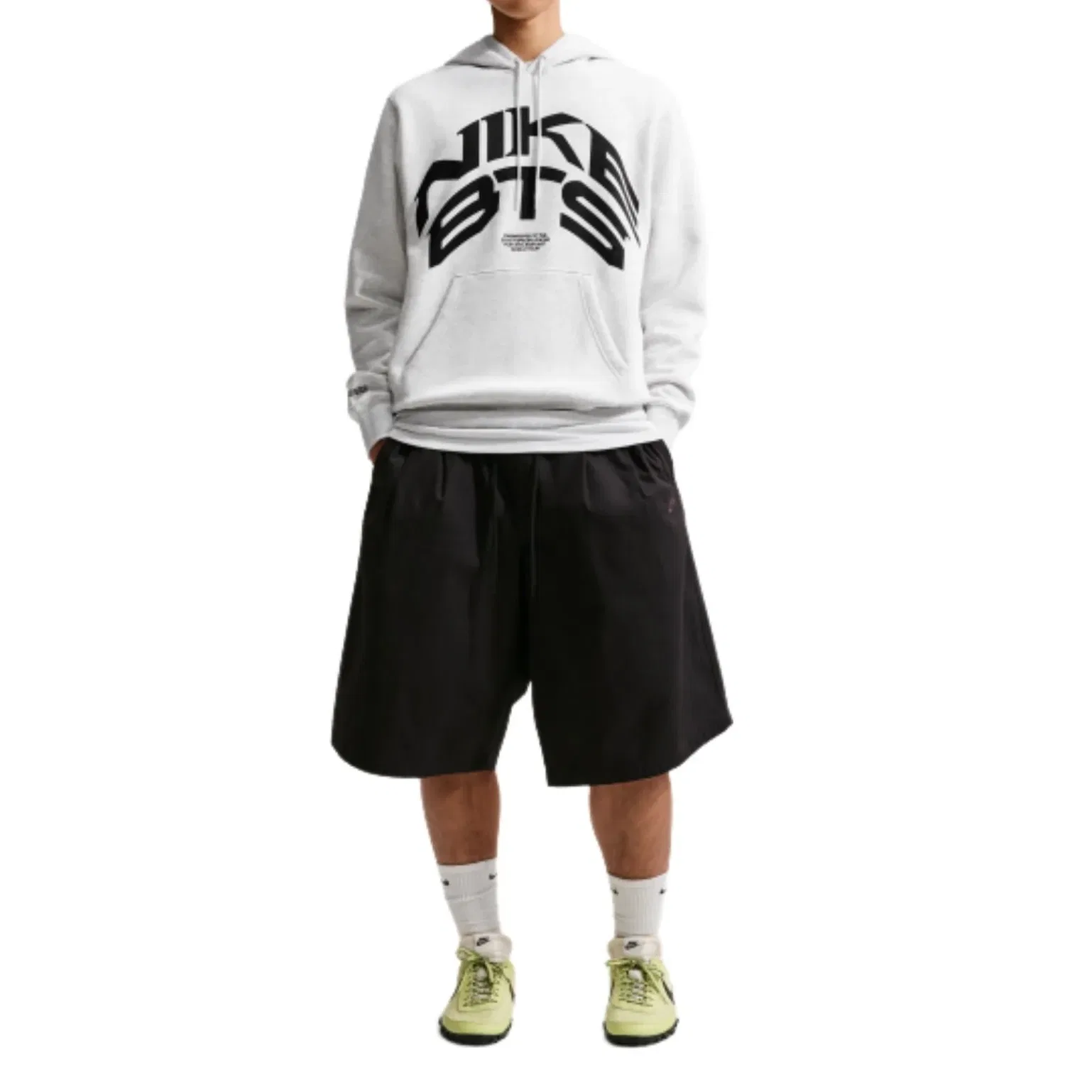 Мужское худи BTS Fleece Pullover Hoodie 'Birch Heather' Nike, Birch Heather — фото 3