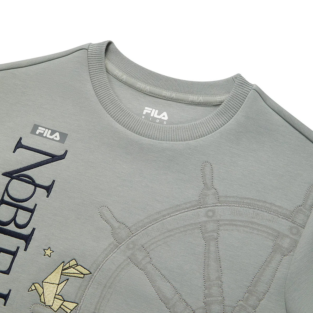 Детский свитшот с принтом Rubble Green FILA KIDS, Rubble Green — фото 4