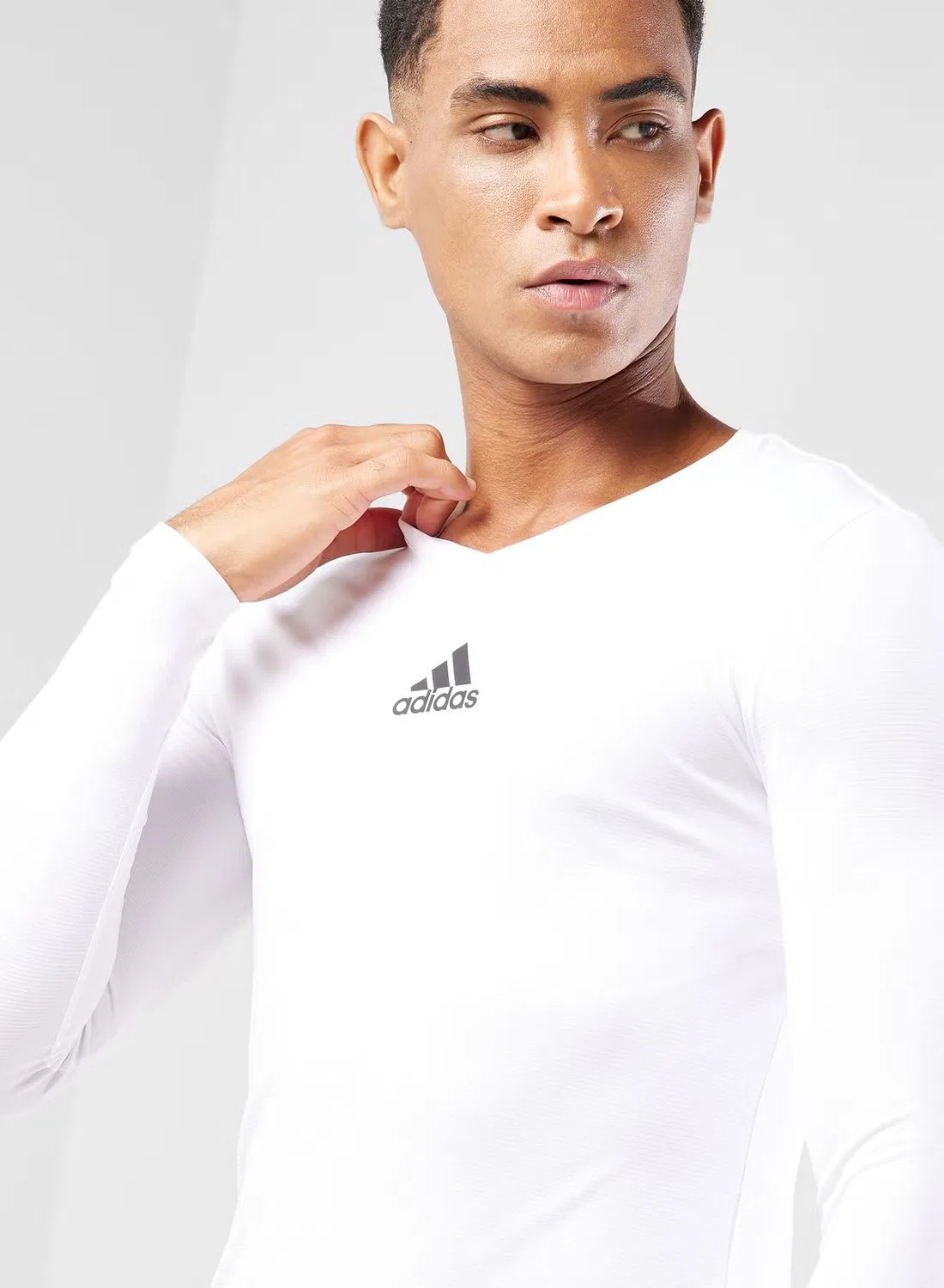 Футболка с длинным рукавом Team case Adidas, белая — фото 3