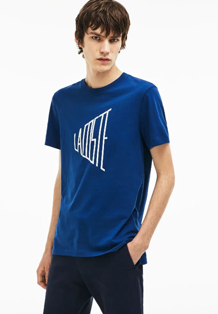 Tee- th3209 - футболка с принтом Lacoste, Dark Blue /White