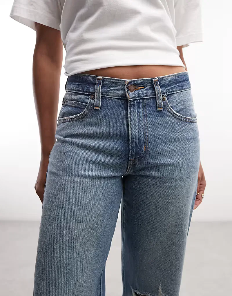 Джинсы Levi's '94 свободного кроя с рваными коленями, средне-синий — фото 3