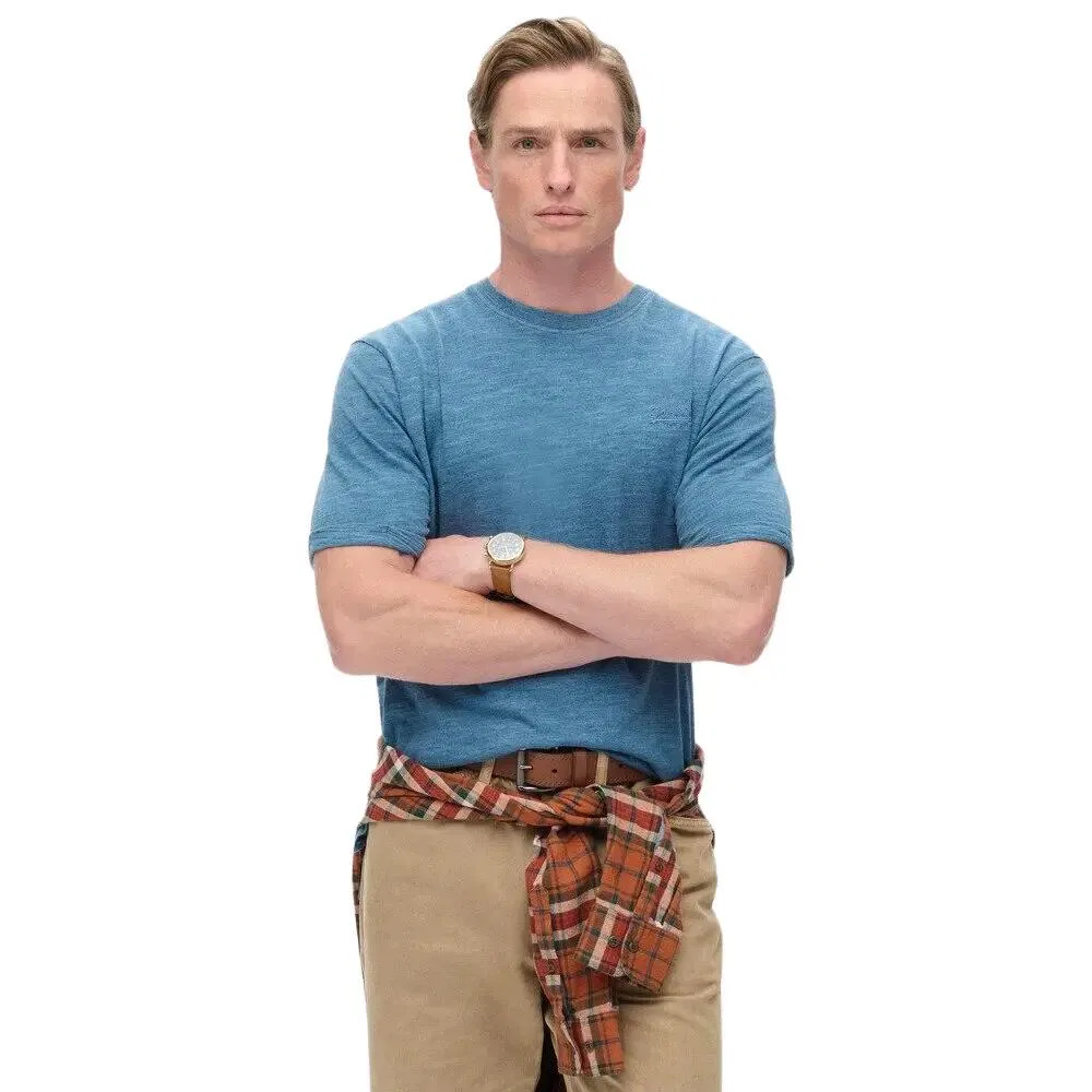 Мужская хлопковая футболка Od Slub Marl Superdry, Blau — фото 2