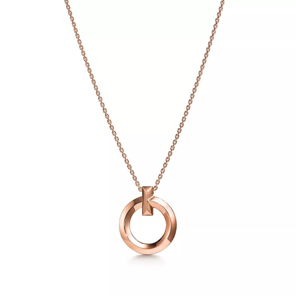 

Кулон с цепочкой Tiffany & Co. TI Circle Small, розовое золото