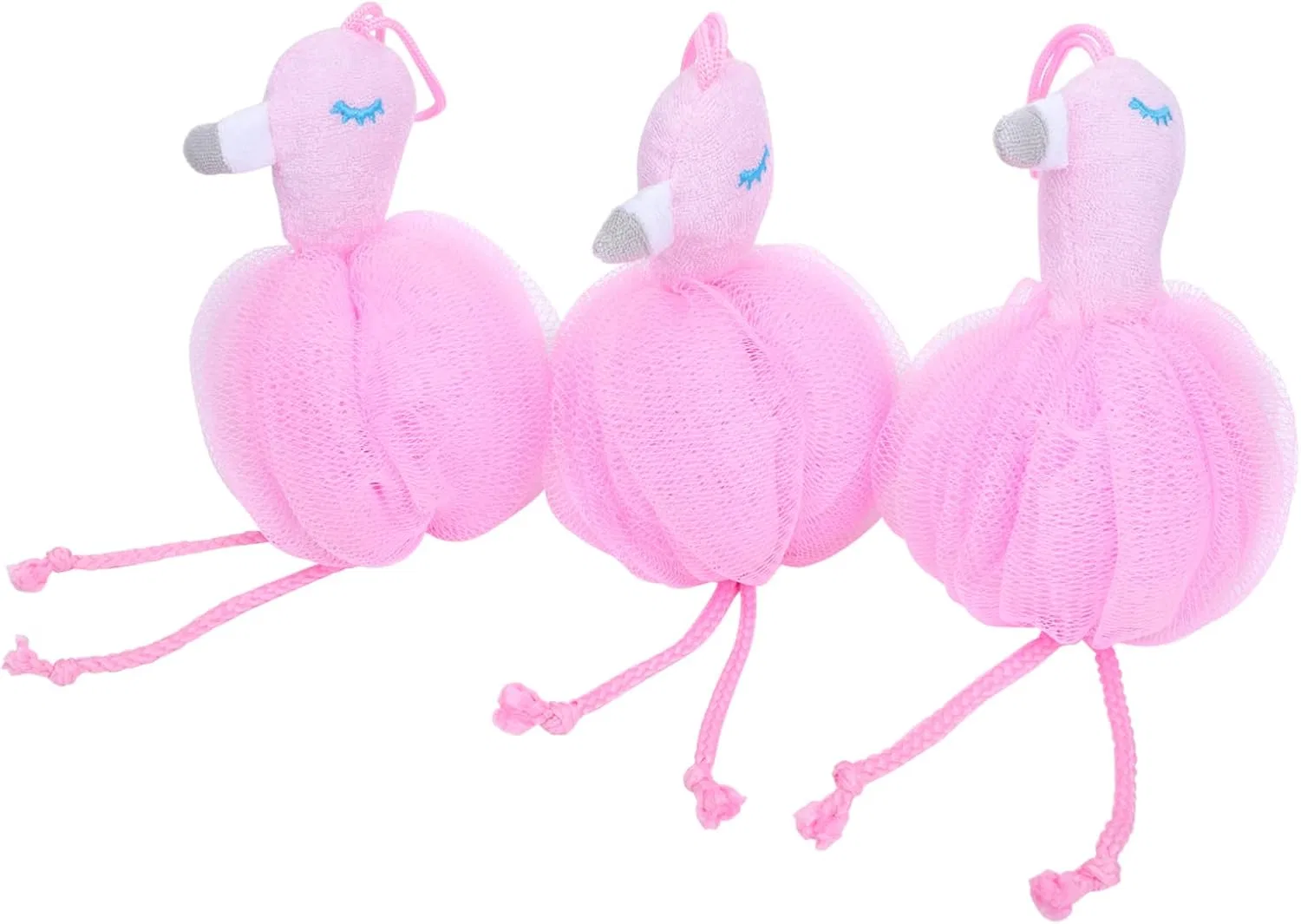 Мочалка для душа Flamingo, 3 шт, SKISUNO, 20x7x7 см, 170 г
