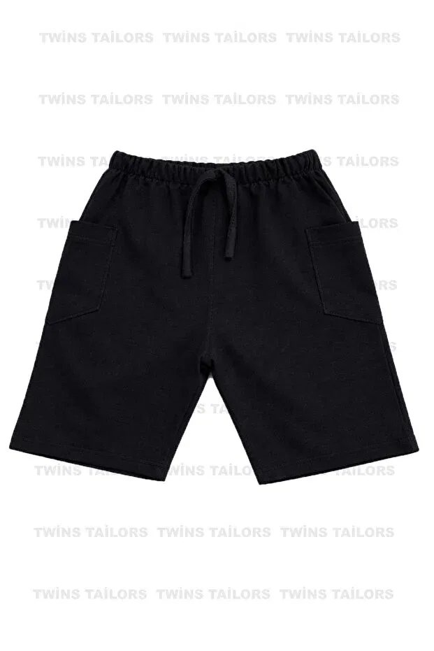 Детские шорты для девочек хлопковые комплект 4 шт Twins Tailors, Navy Blue — фото 3