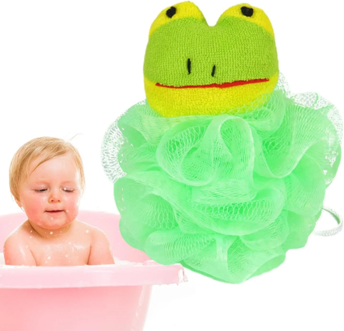 Мочалка для душа детская, Luffa Für Kinder, 1 шт, Frosch Generisch