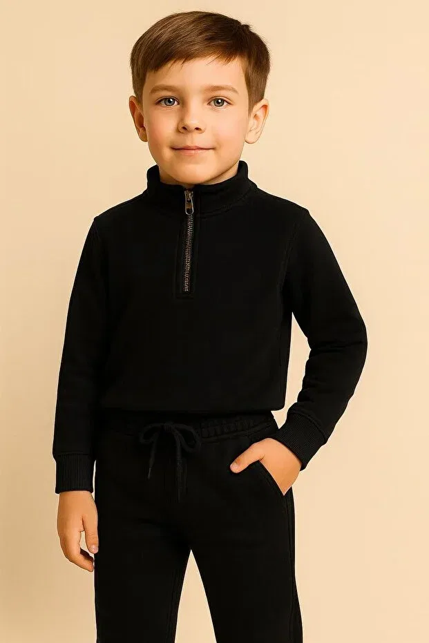 Детский для девочек комплект спортивного костюма с молнией Mcrkids, Black