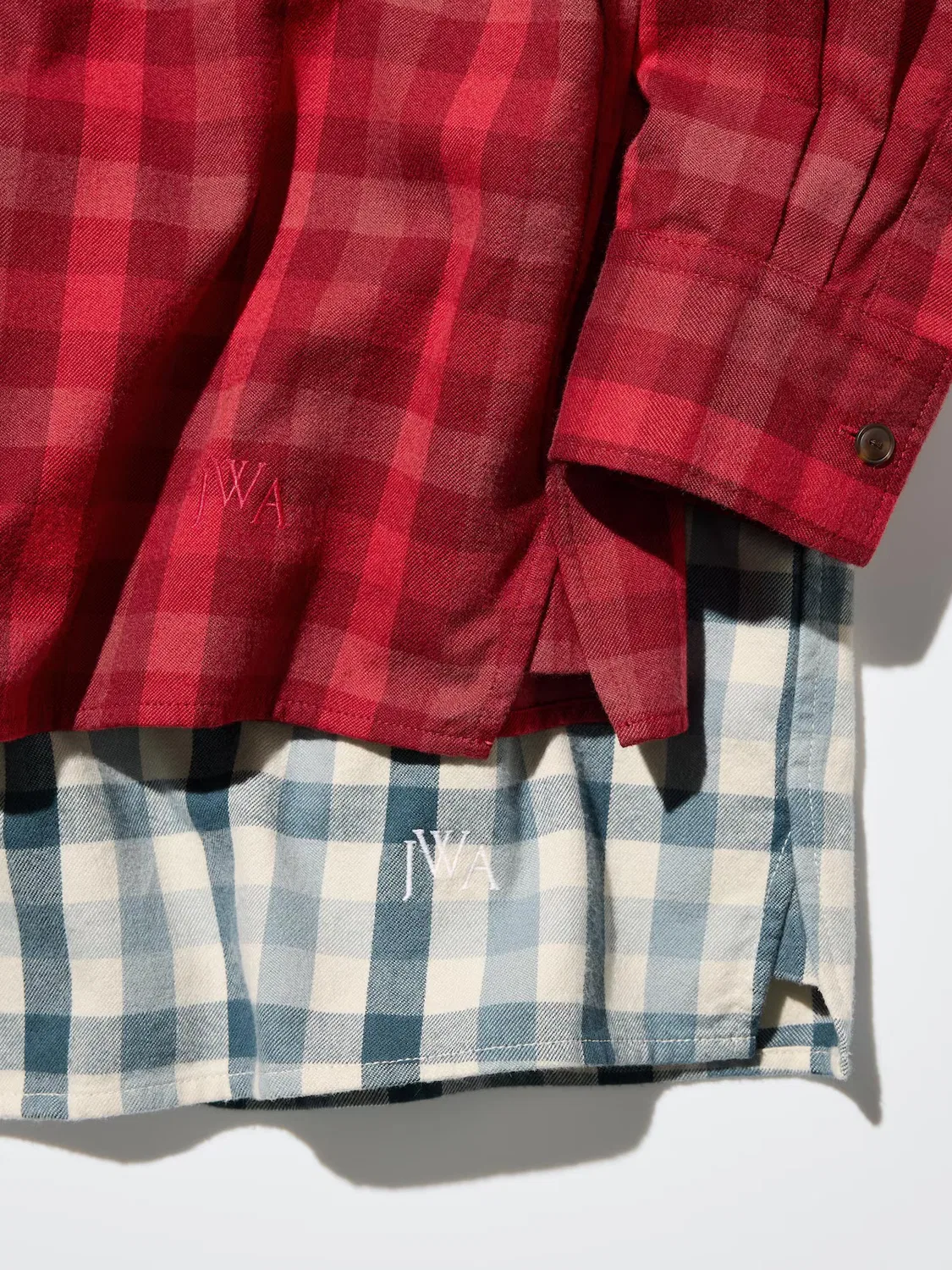 Рубашка фланелевая Uniqlo, свободный крой, в клетку, красный — фото 4