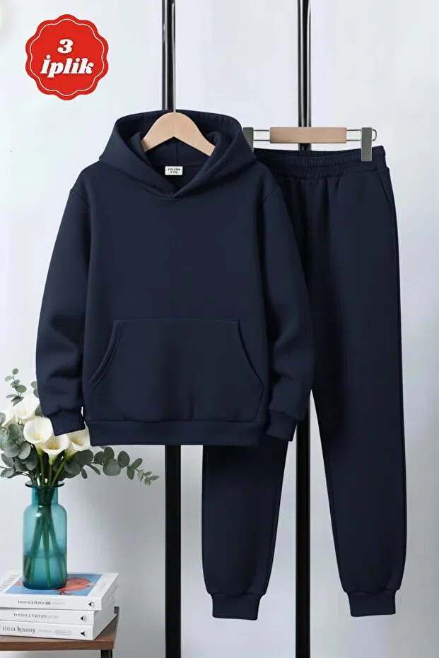 Детский спортивный комплект для мальчиков с капюшоном Fyk Kids, Navy Blue
