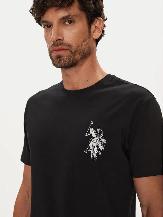 Футболка regular fit U.S. Polo Assn., черный — фото 4