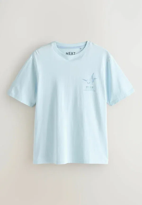 Футболки с принтом 3 штуки, Regular fit, Artist T-shirt, Next, Navy, White, белый/темно-синий — фото 4