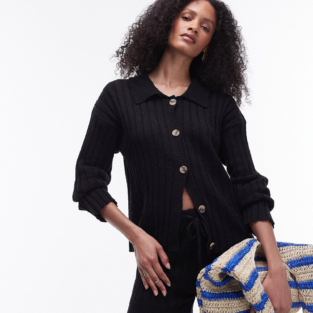 

Кардиган Topshop Knitted Co-ord Button, черный