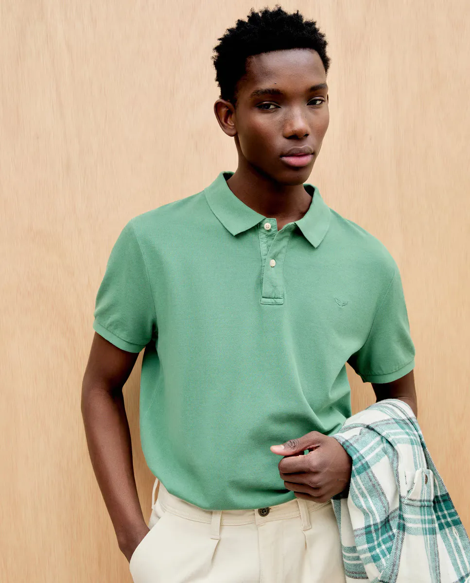 

ПОЛО С КОРОТКИМ РУКАВОМ БАЗОВОЕ GARMENT DYE Green Coast, зеленый