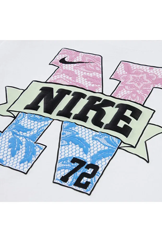 Детская футболка для девочек с принтом Lace It Up Ringlet Tee Nike, 001 — фото 2