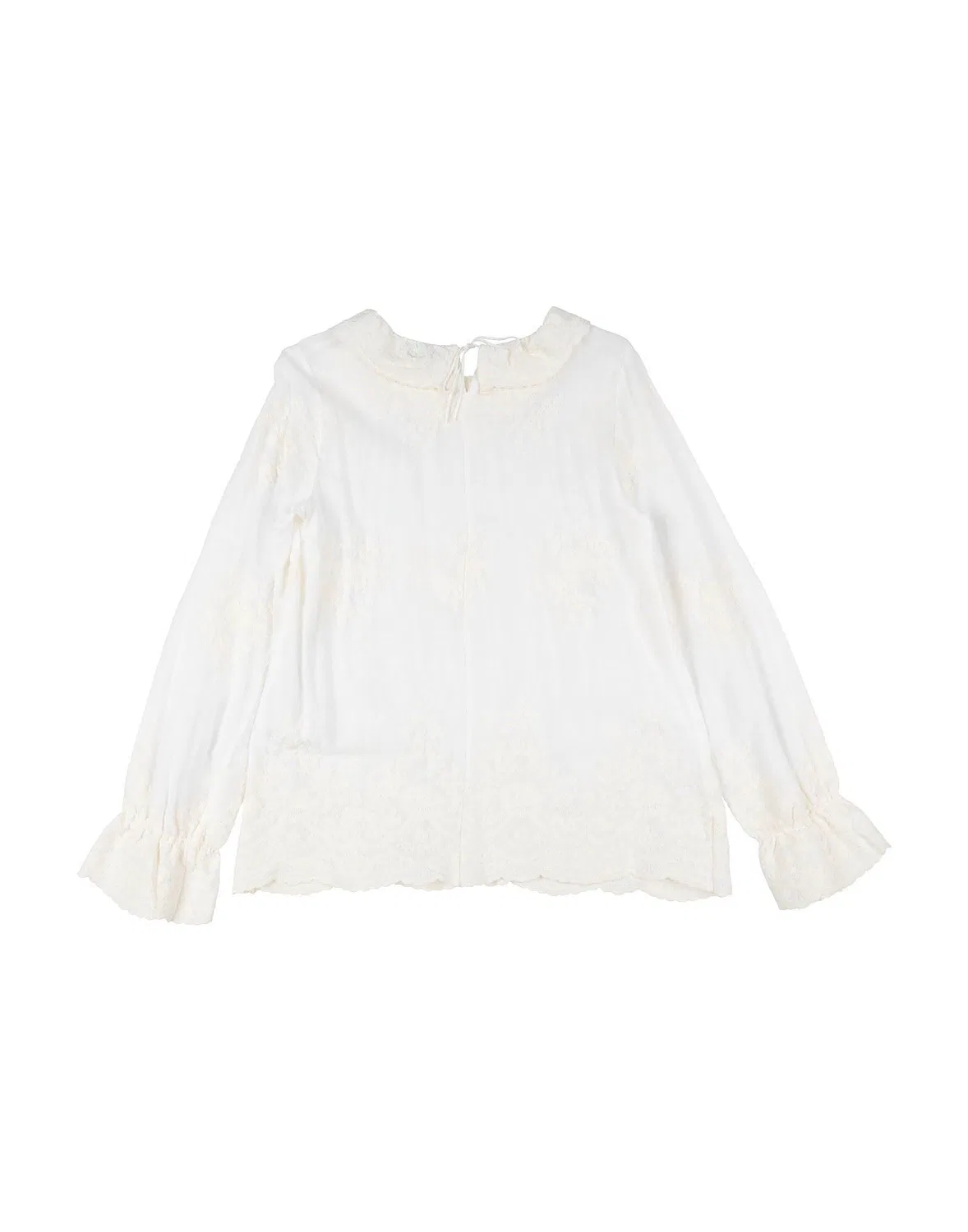 Детская блуза для девочек с длинным рукавом Cucù Lab, айвори — фото 2