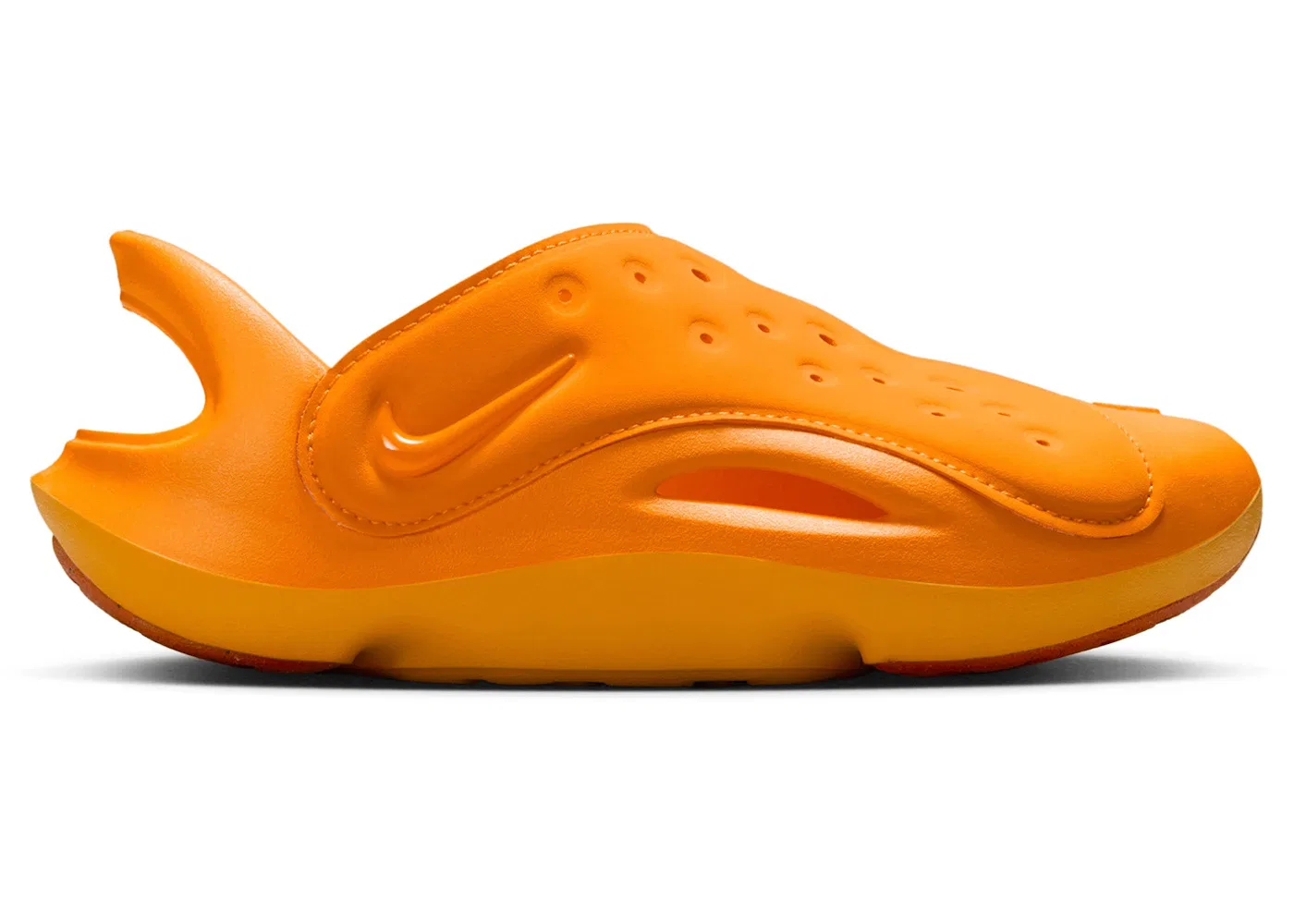 Детские шлепанцы с принтом Nike Aqua Swoosh Nike, Orange Peel/Picante Red/Orange Peel