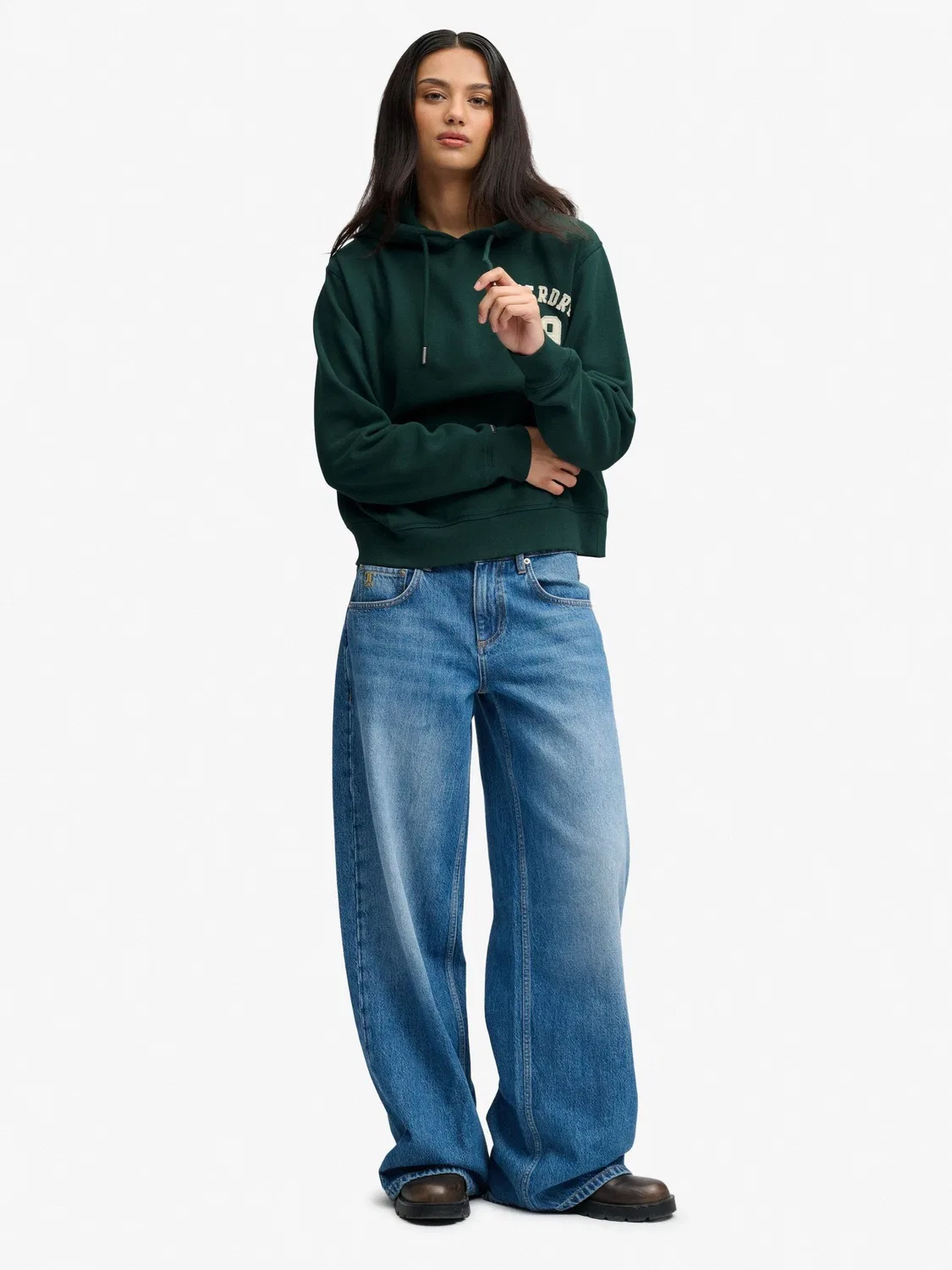 Толстовка Athletic Applique Track Top Superdry, зеленый — фото 3